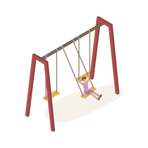 ブランコで遊んでいる女の子